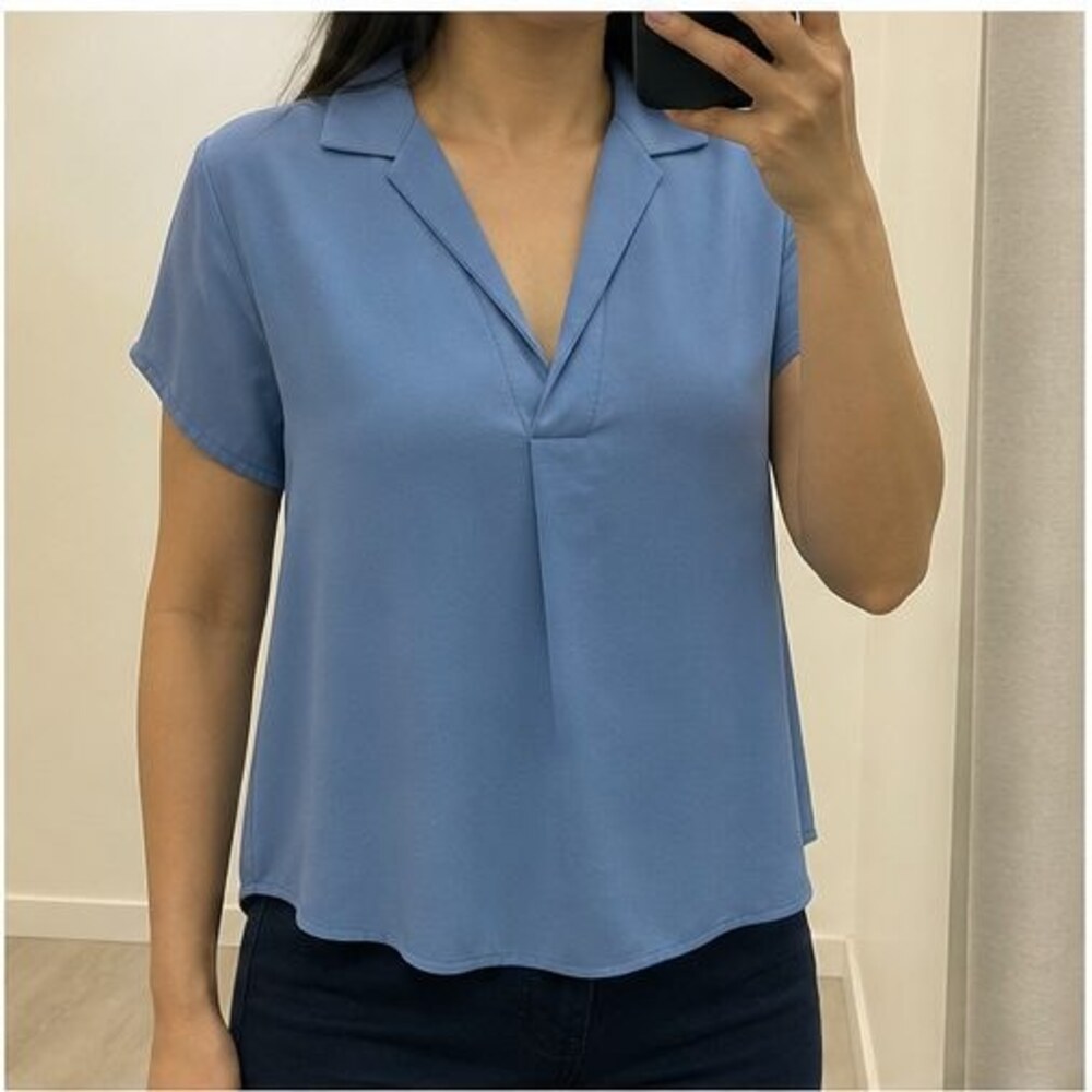 Blue V Neck Top - Picture 2 of 6